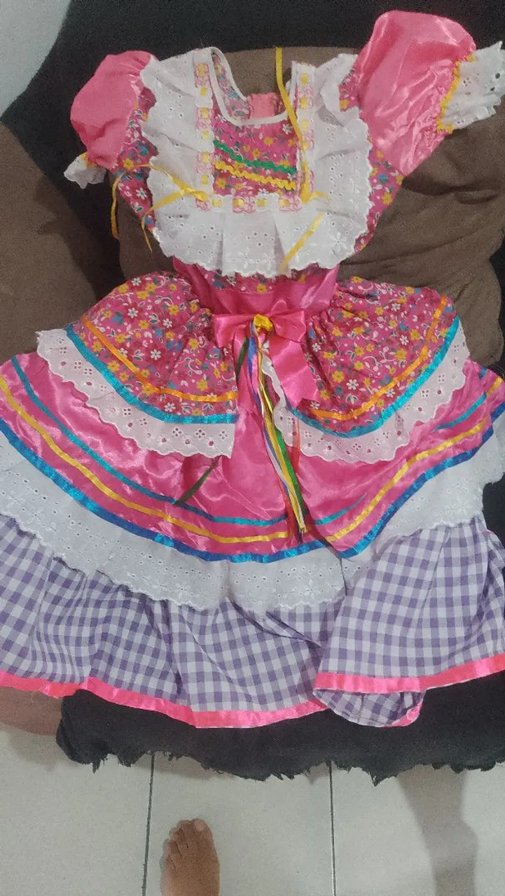 Vestido de Festa Junina Rosa