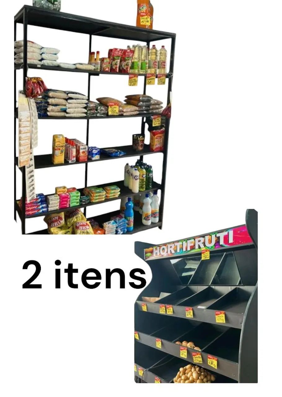 Estante de ferro + expositor Hortifruti 