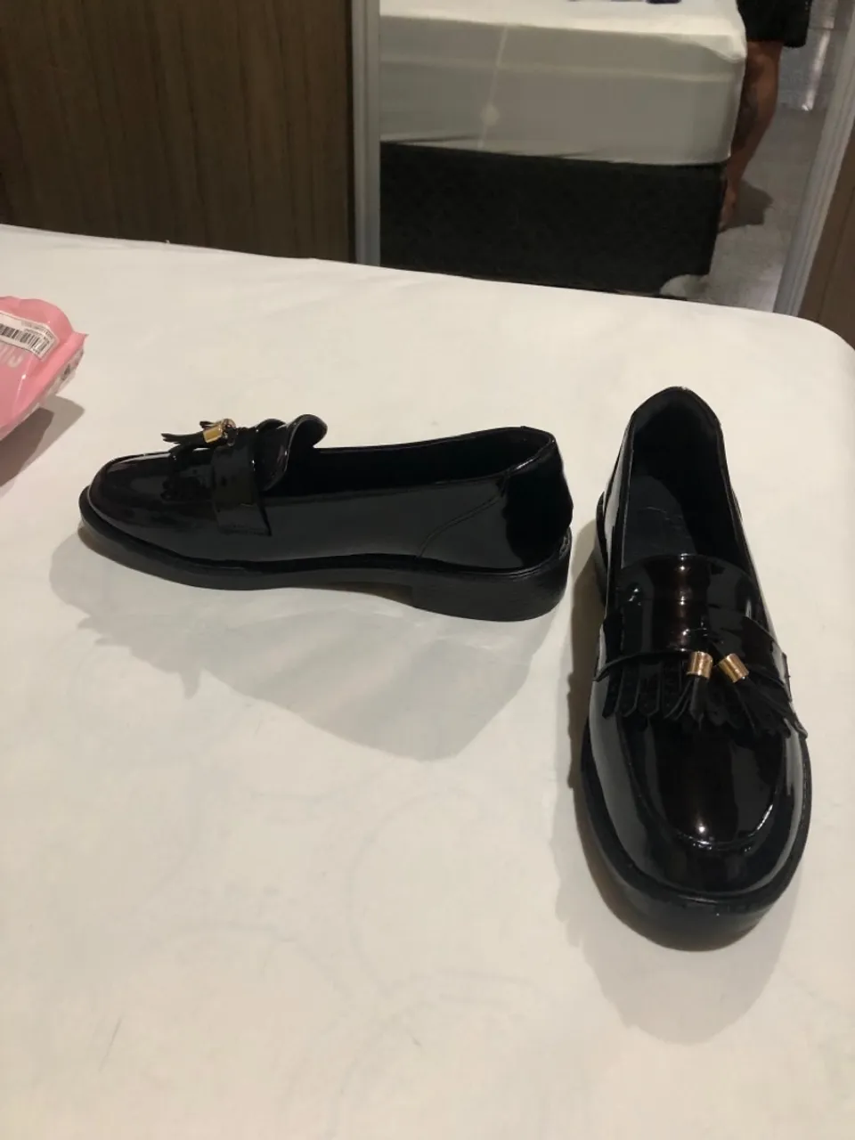 Sapatilha Feminina Loafer Verniz Preta