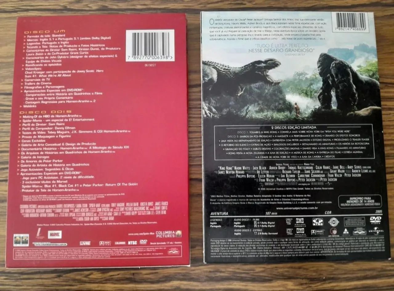 2 DVDs: Homem Aranha 1 e King Kong - Foto 5