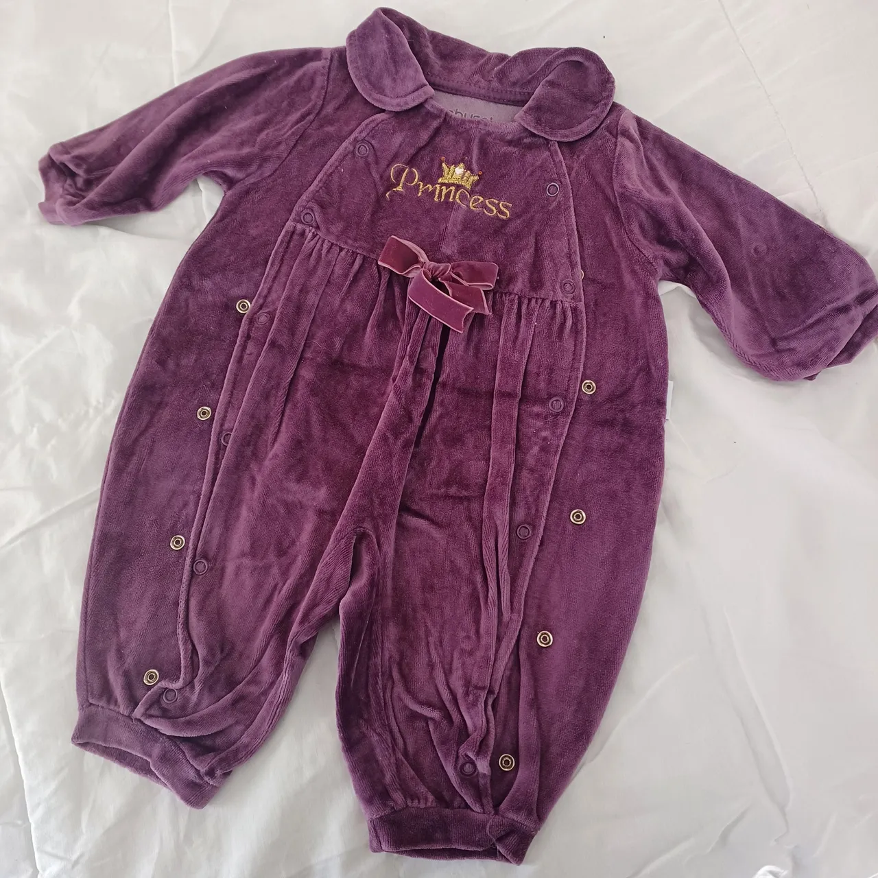 Macacão Bebê Princesa Veludo