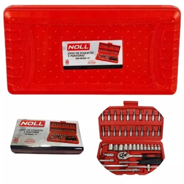 46-Piece Socket and Bit Set, 1/4 Inch, REF 405,0154 Noll64728759910402121