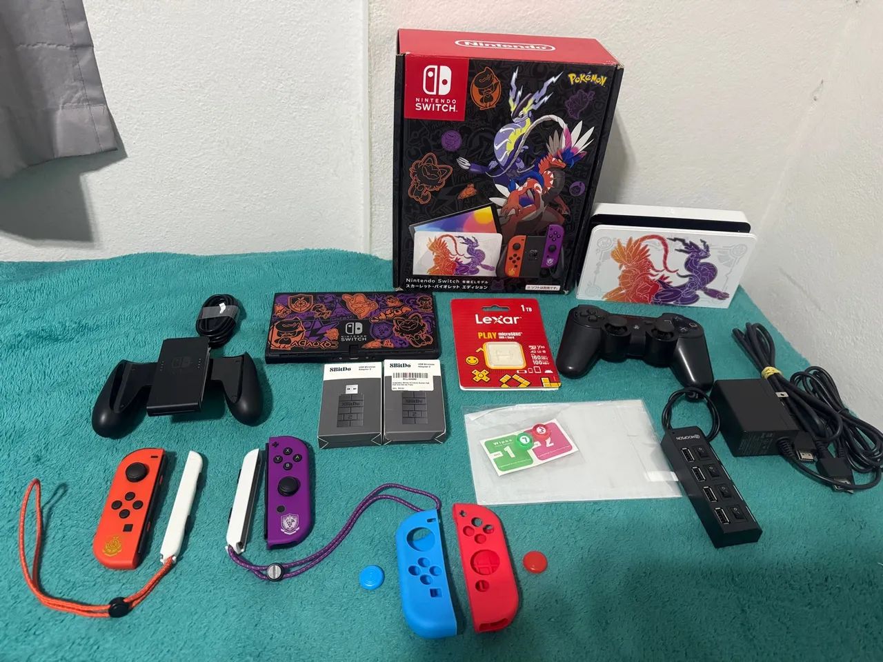 Nintendo Switch Oled Edição Scarlet & Violet 64gb + 1tb