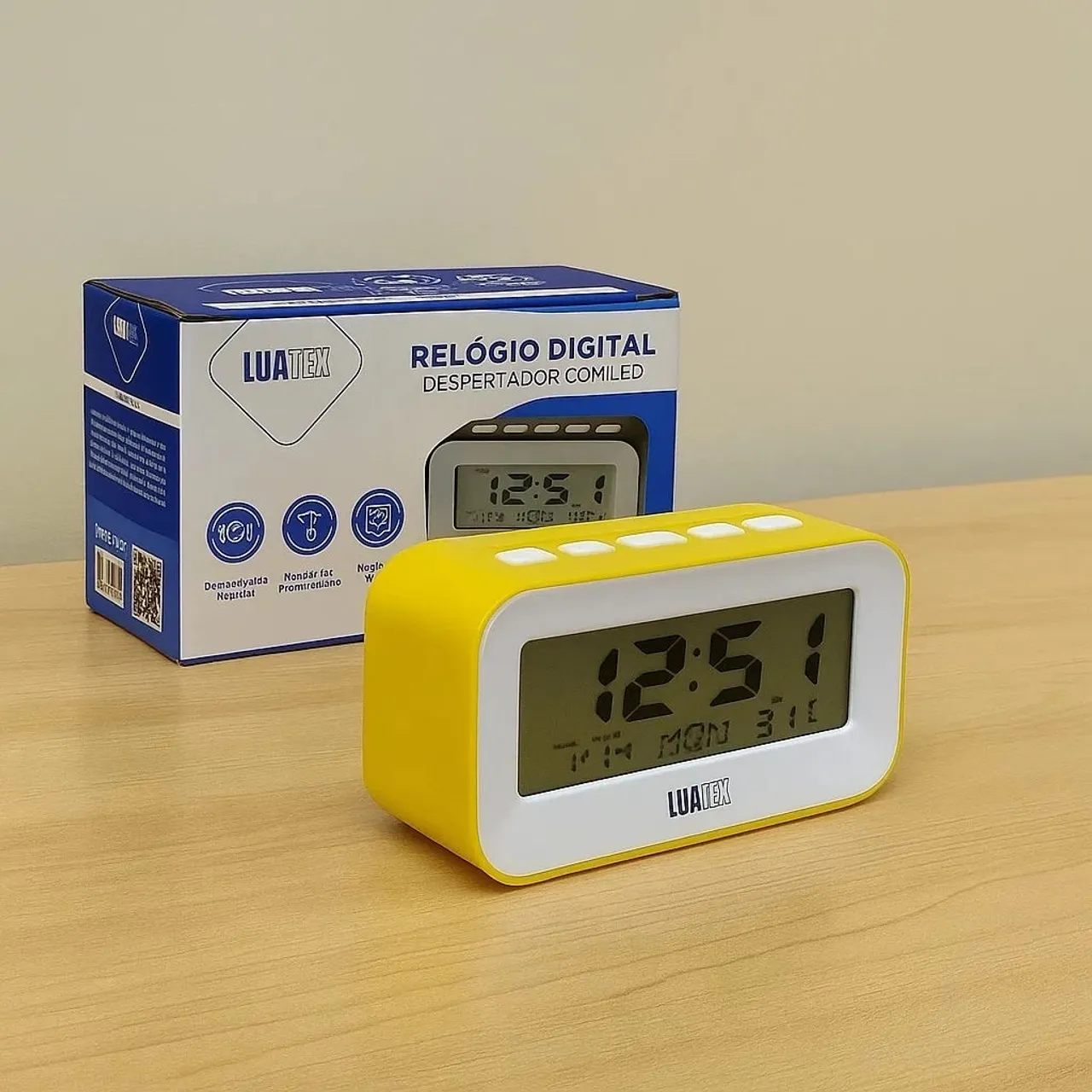 Relógio Digital Despertador Com LED - Luatex