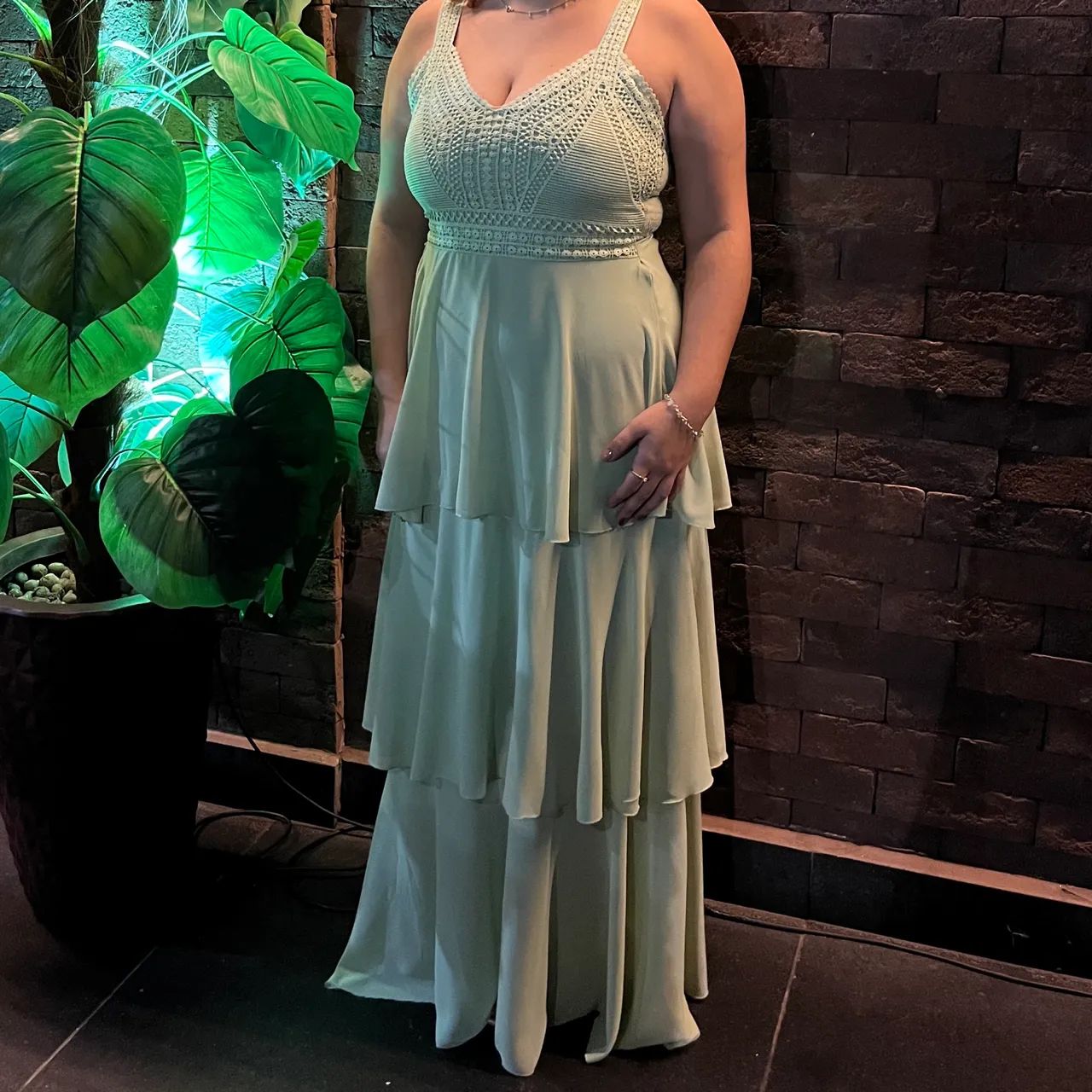 Vestido Longo Verde Menta - Elegante e Confortável (Tam. 44) - Foto 2