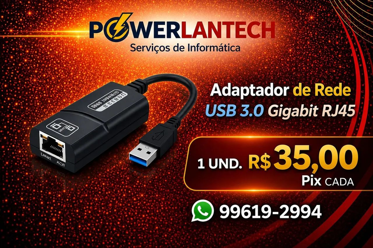 Adaptador de Rede Gigabit USB 3.0 - RJ45
