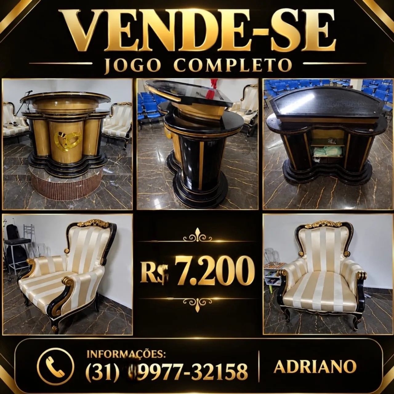 Púlpito com 2 Cadeiras 