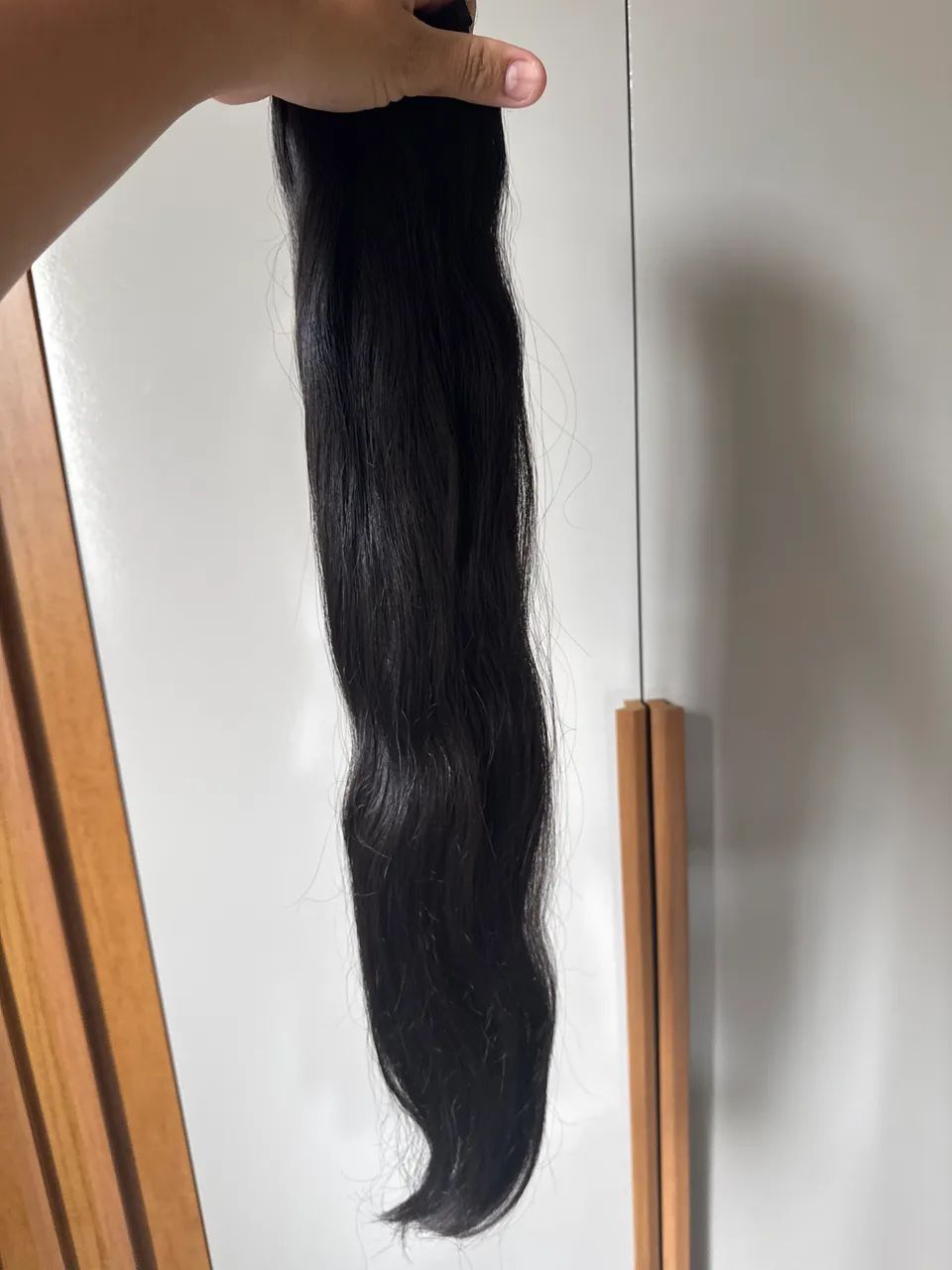 Vendo 2 telas de cabelo humano liso na cor preto no tamanho de 60 cm 