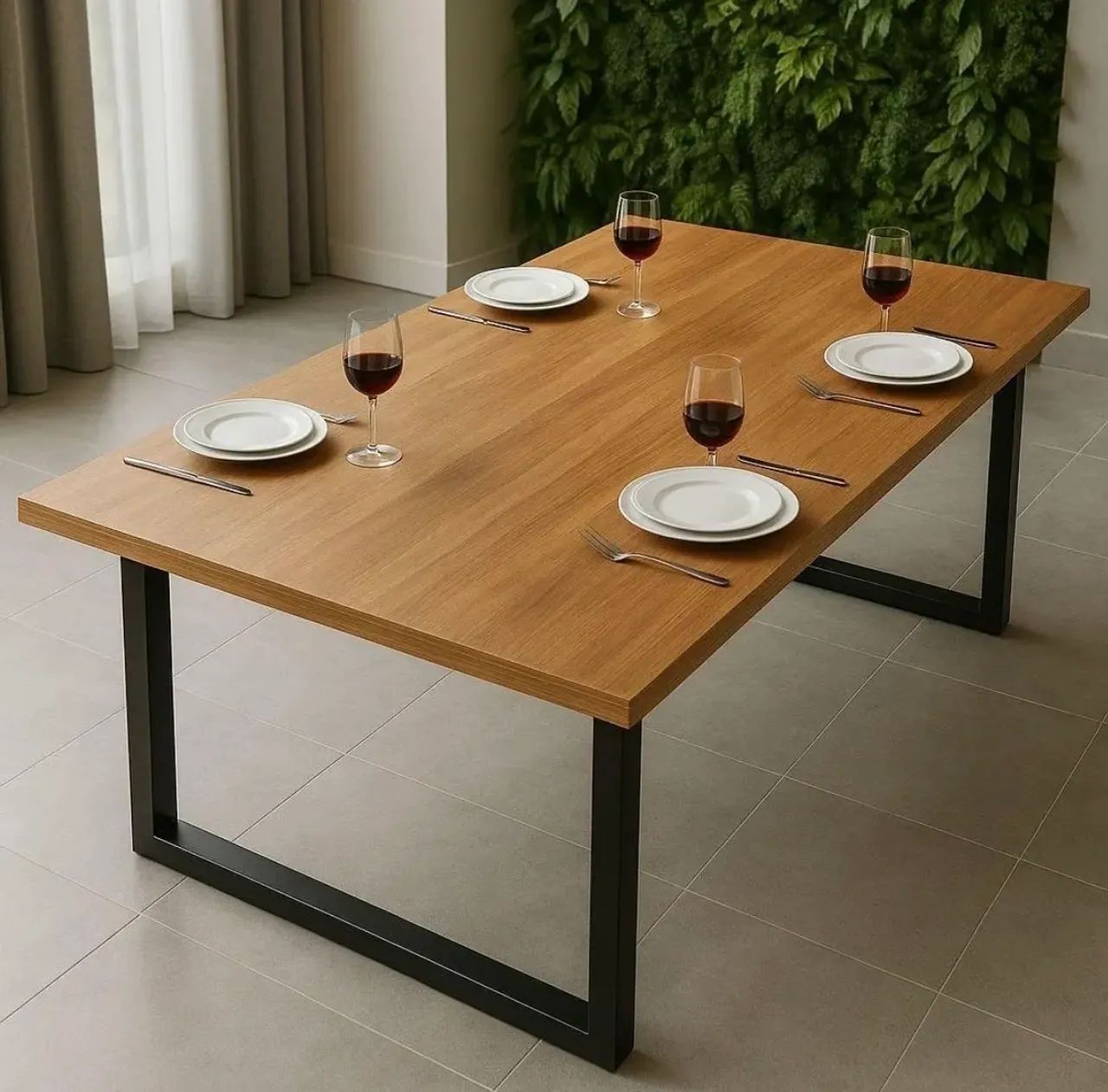 Mesa de jantar estilo industrial 