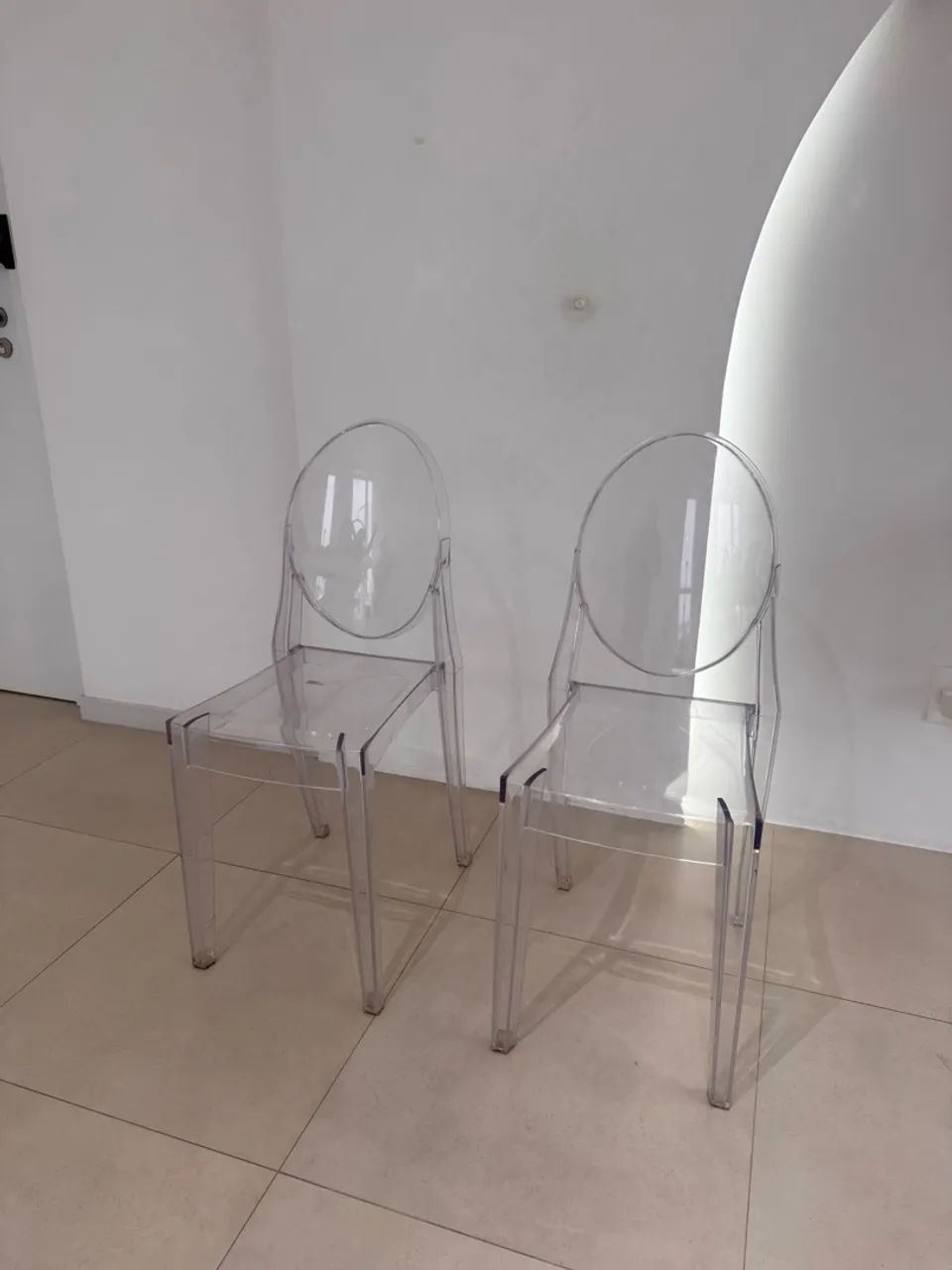 Kit 2 Cadeiras Sala Jantar Transparente Policarbonato