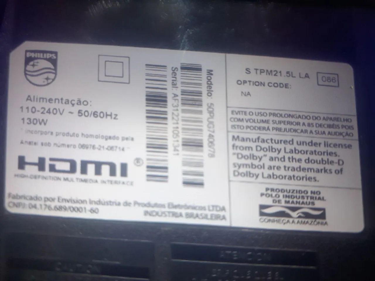 Vendo a televisão LED da Philips 50 polegadas para tirar a peça ela é Smart - Foto 2