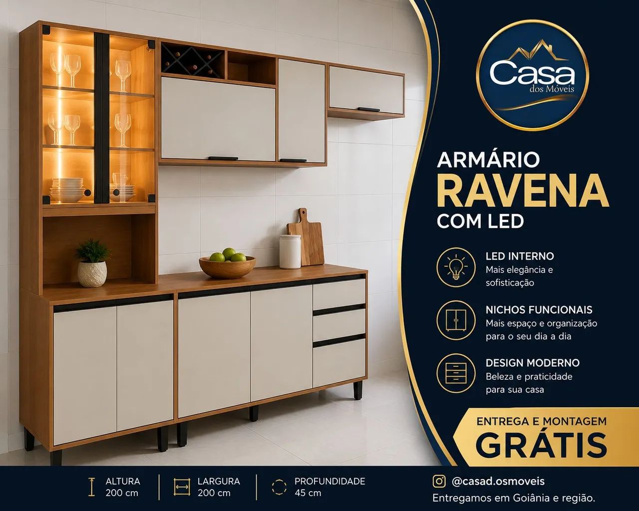 Armário Ravena com Led 