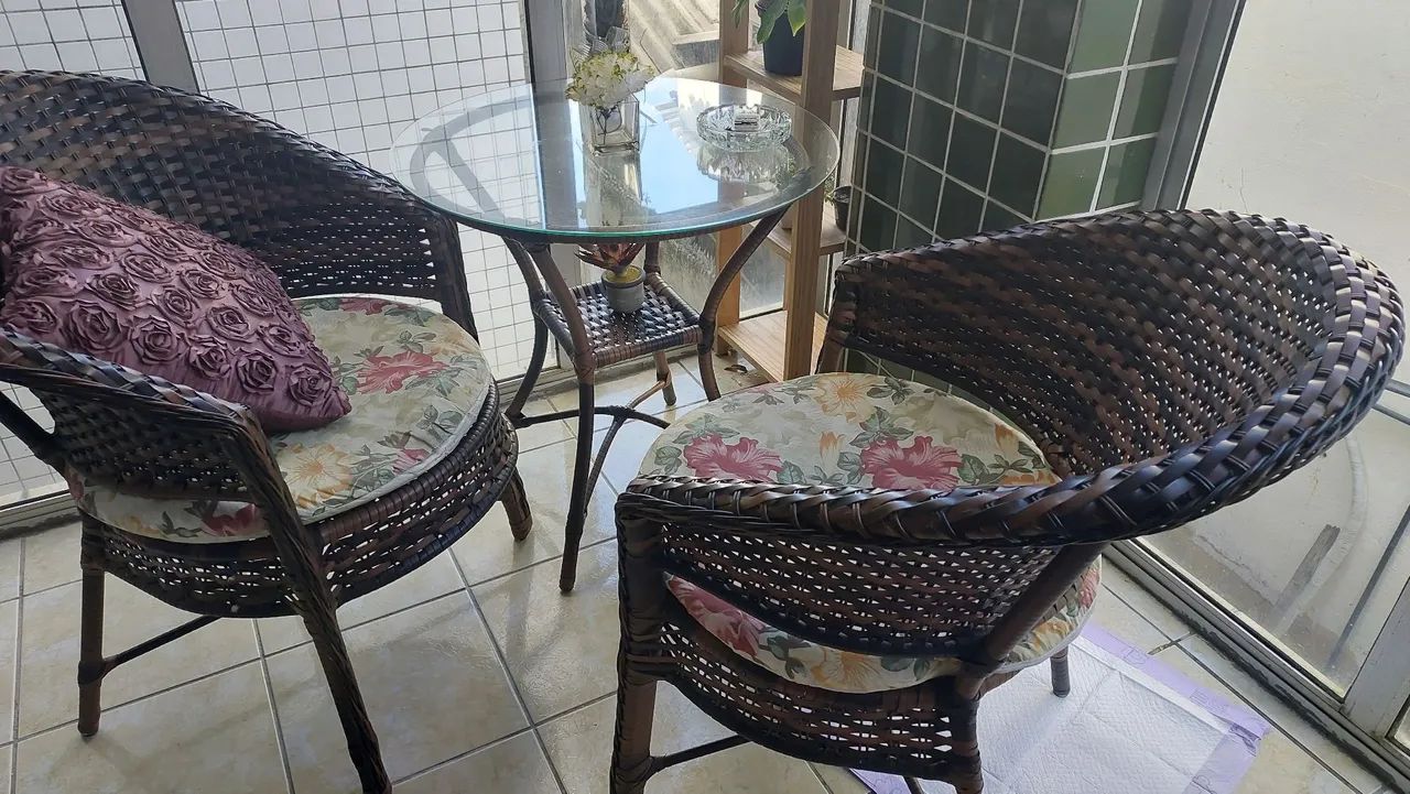 Jogo de terraço em madeira com acabamento entrelaçados  - Foto 3