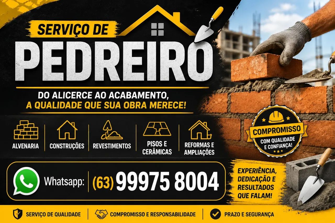 Pedreiro recém chegando em Palmas