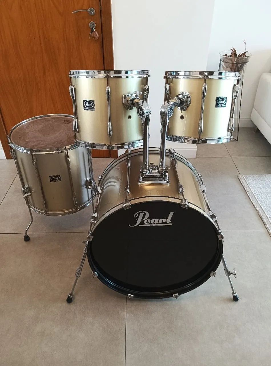 Shell pack de bateria Pearl Export anos 90, holders Unilock, 12,13