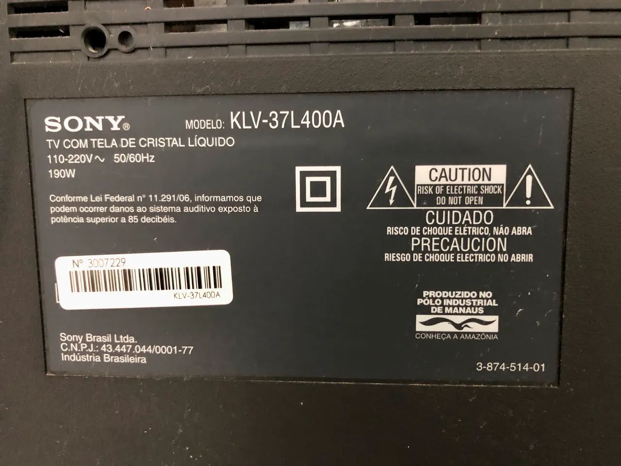 Tv Sony KLV-37L400a  - Foto 3