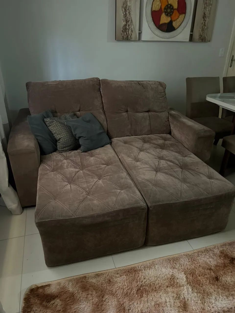 Sofá retrátil marrom - Foto 3