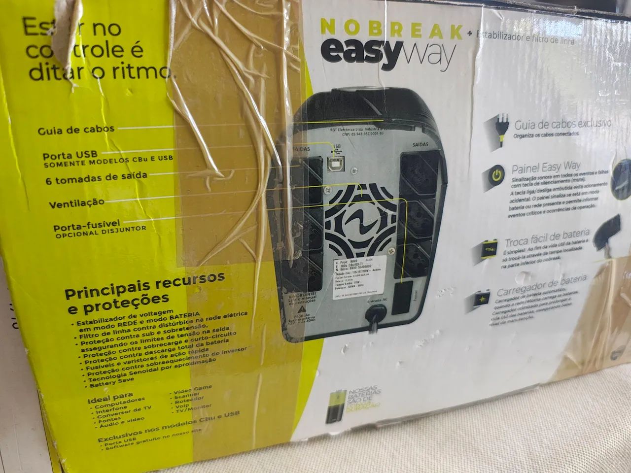 Nobreak Ragtech Easy Way 1200VA Trivolt - para retirada de pecas - Foto 3
