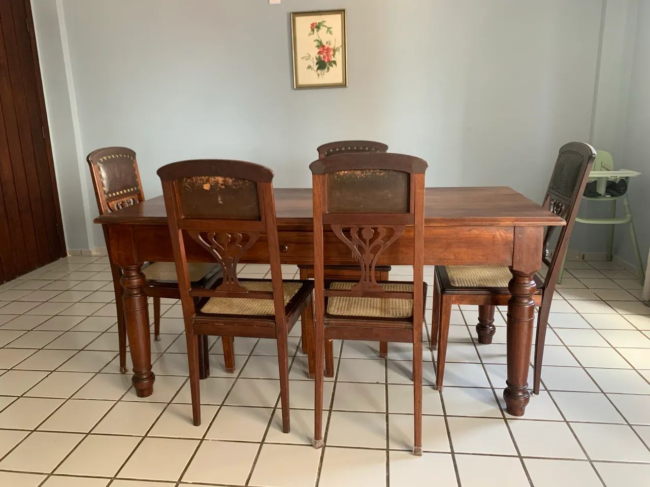 Mesa de madeira nobre do século 19, restaurada   - Foto 4