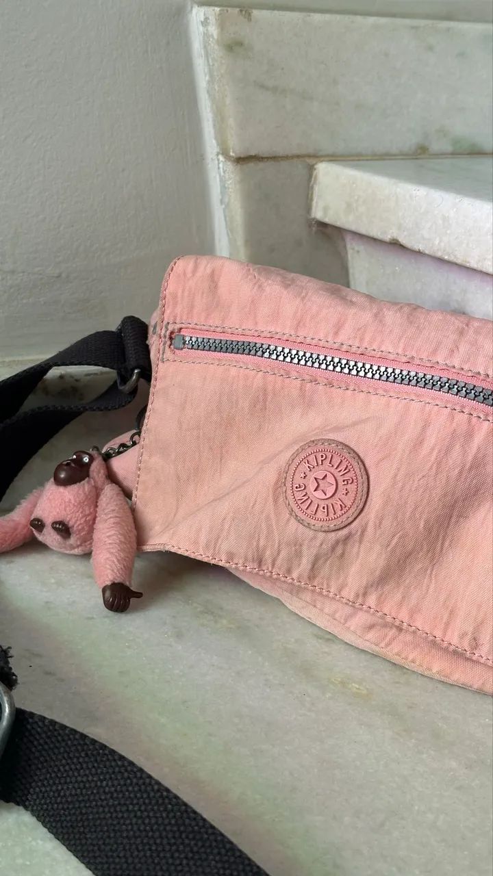 Bolsa Kipling Rosa Clara com Alça Preta - Foto 5