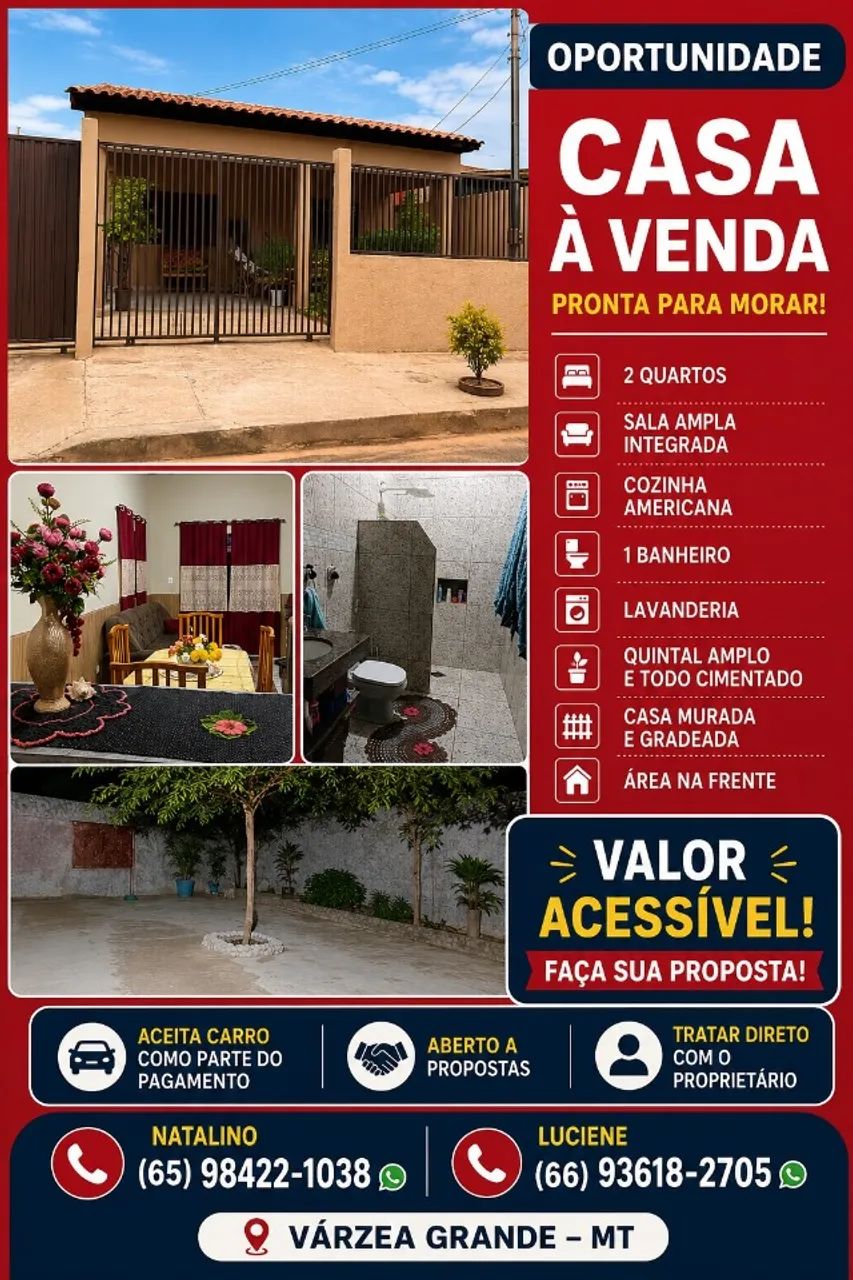 Casa à Venda em Várzea Grande - Pronta para morar