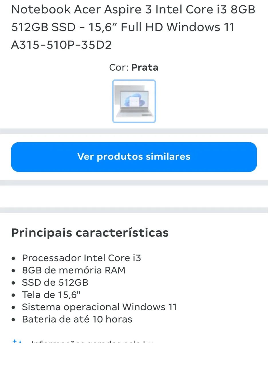 Notebook Acer Aspire 3 Intel core i3 - Foto 2