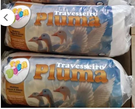 2 Travesseiros de Pluma de Ganso Confortavel e Macio Antiacaro 70x50cm - Foto 2