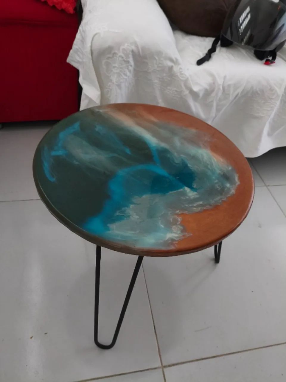 Mesa de centro em madeira Maciça resinada - Foto 5