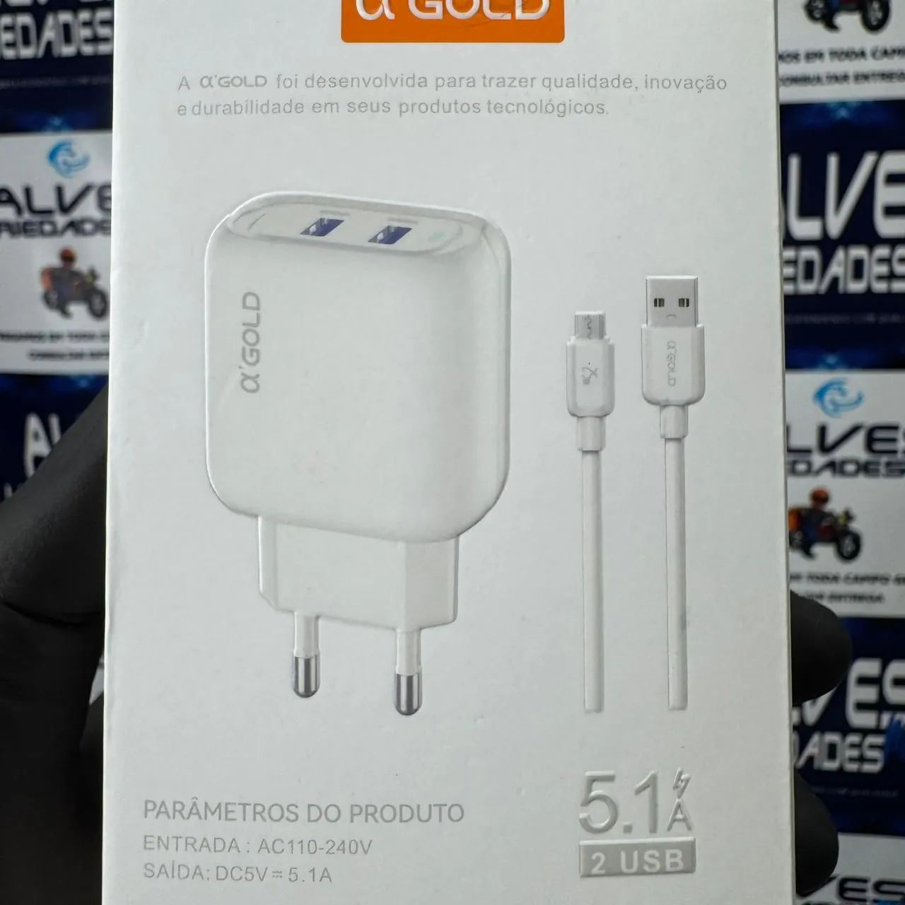 Kit carregador rápido fonte com 2 USBS cabo V8 micro USB - Foto 2
