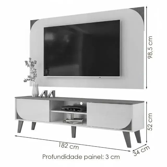 Rack com Painel Duna Cumaru/Opala - Foto 2