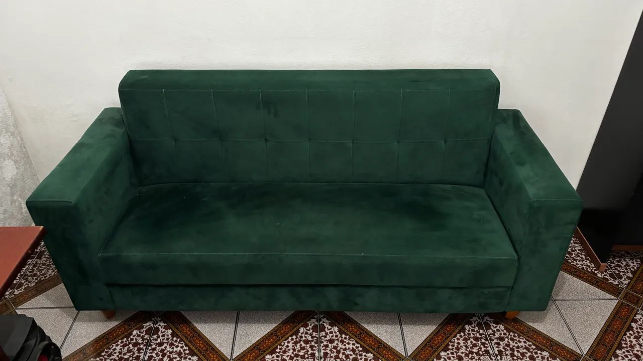 Kit Sofá 2 Lugares e 2 Poltronas Denver Suede Verde - Doce Sonho Móveis Verde - Foto 3