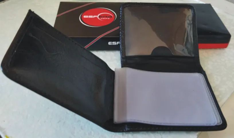 Carteira Masculina de Couro marca esfera nova