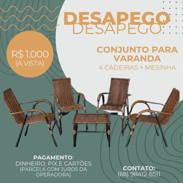 Conjunto para Varanda (cadeiras + mesinha)