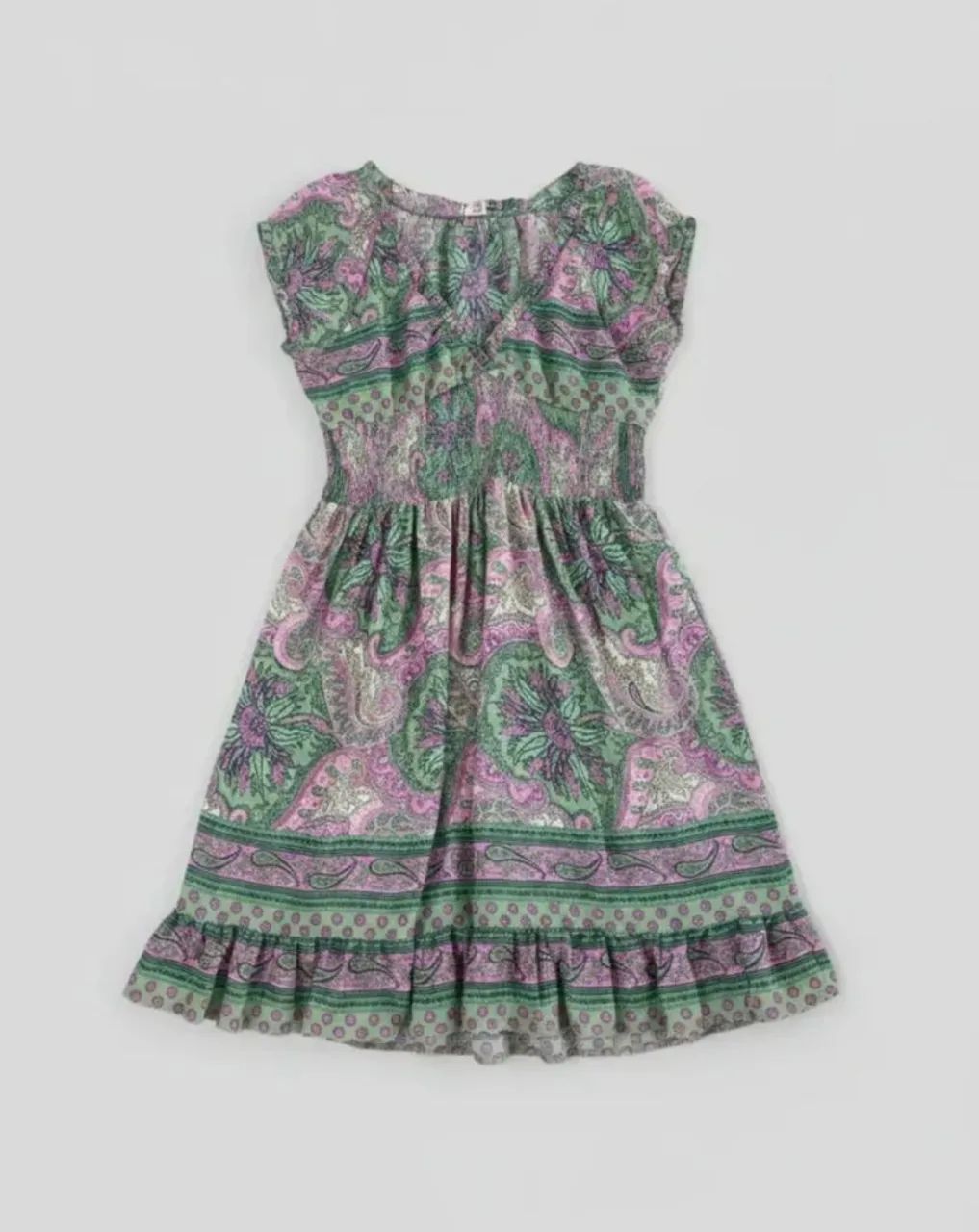 estampado indiano boho verde e rosa g - Foto 2