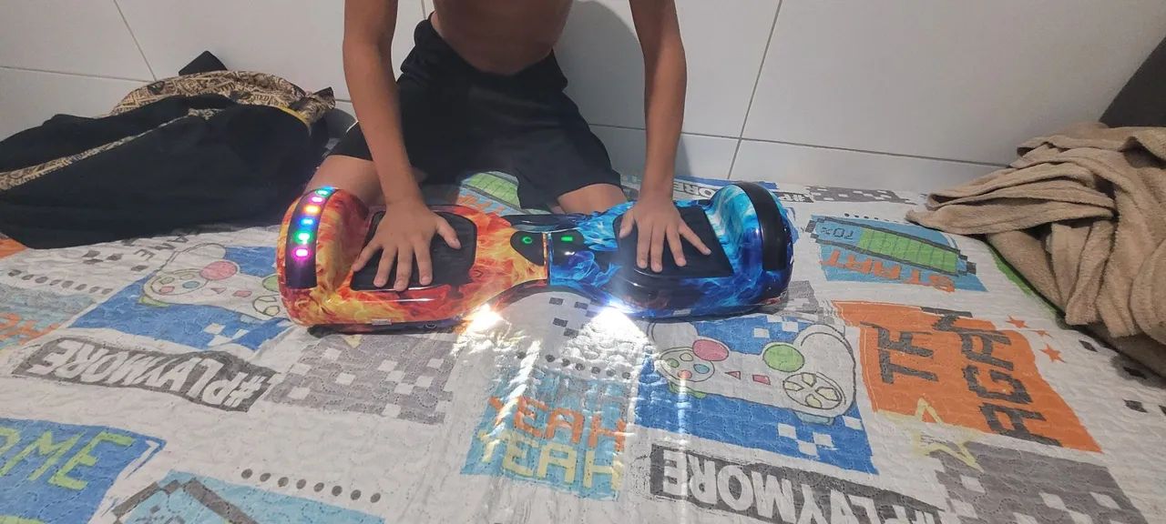 Hoverboard Skate Elétrico 6.5 Led Bluetooth Fogo e Gelo - Foto 2