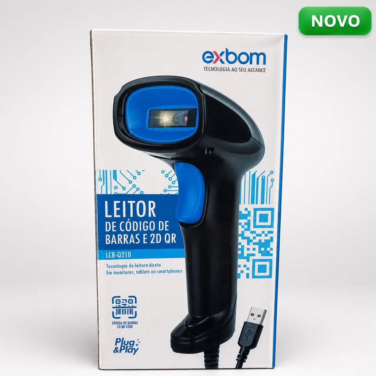 Leitor de Código de Barras 1D e QR Code USB Exbom - Foto 2