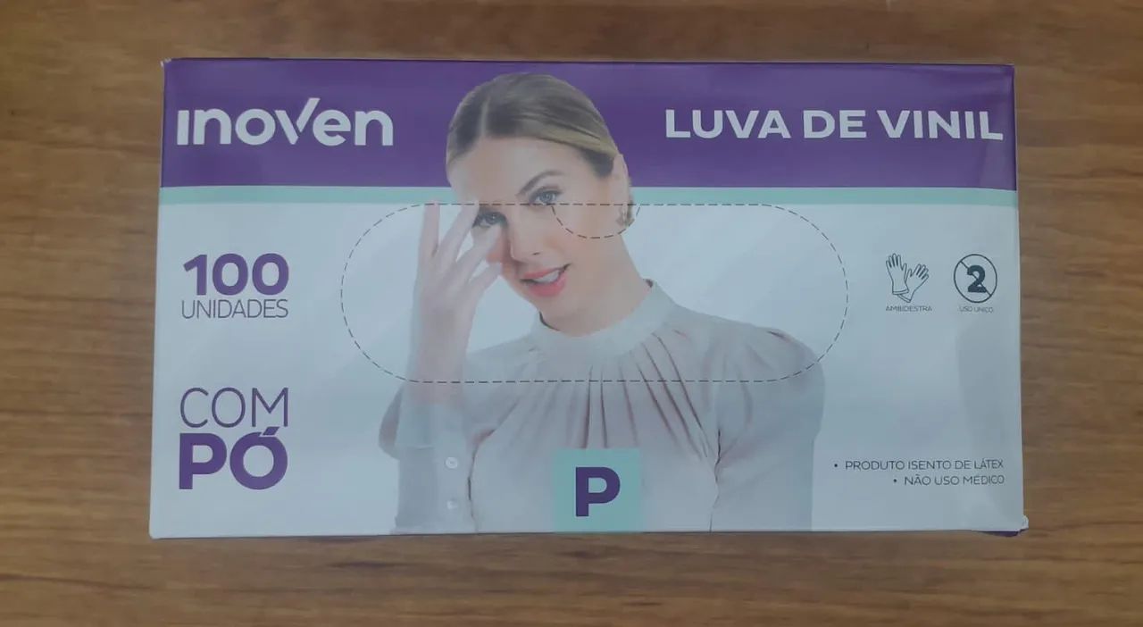 Caixa de Luvas Vinil com pó tamanho P - Foto 3