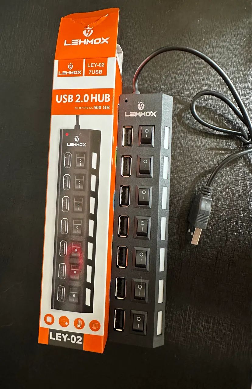 HUB USB 2.0 LEHMOX LEY-02 ? 7 PORTAS - Foto 2