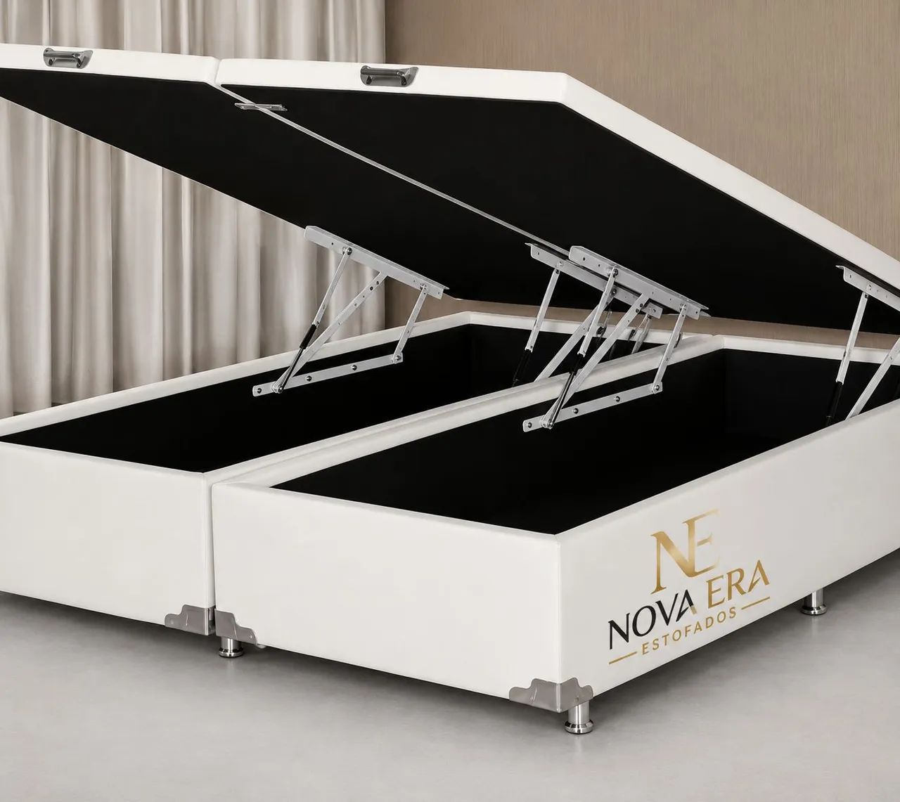 Cama Box Queen com Baú - Preta - Foto 3