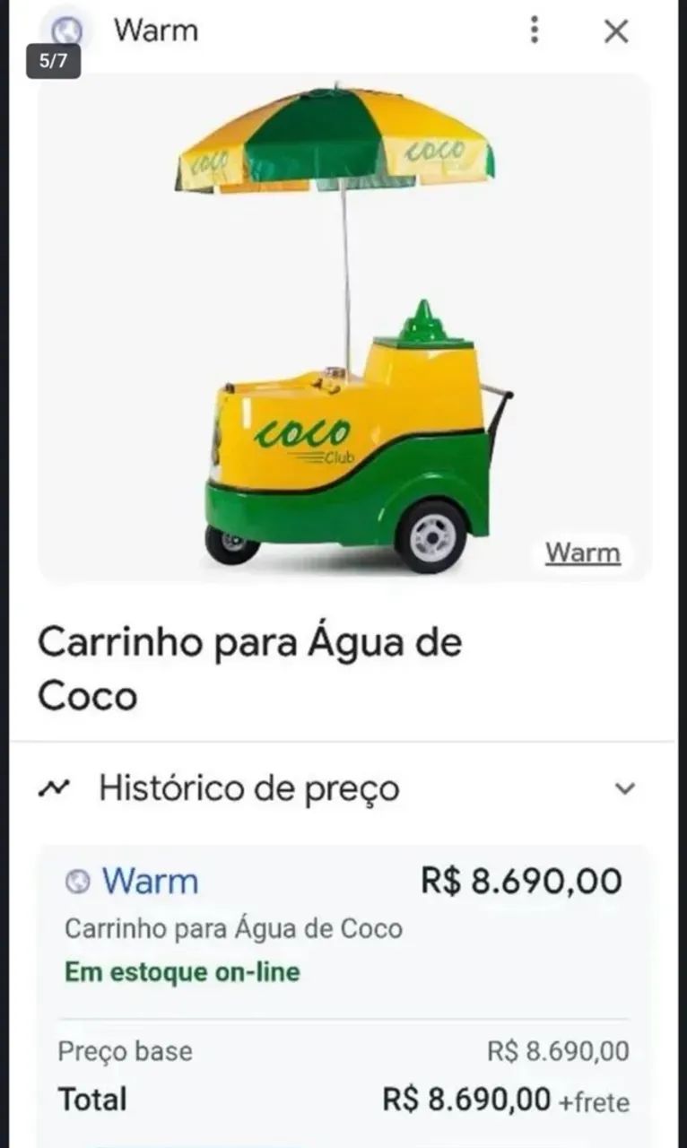 Carrinho de Água de coco  - Foto 4