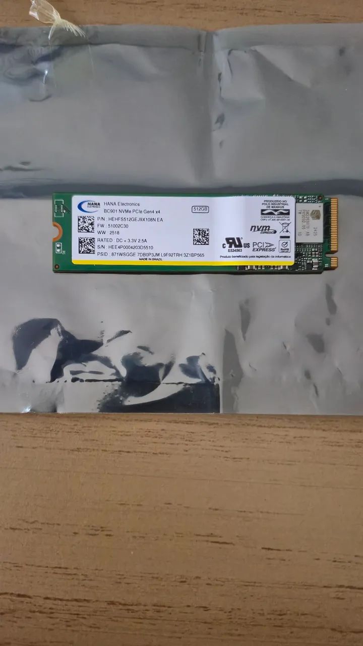 SSD M.2 NVME 512GB! NOVOO! PREÇO IMPERDÍVEL!!!