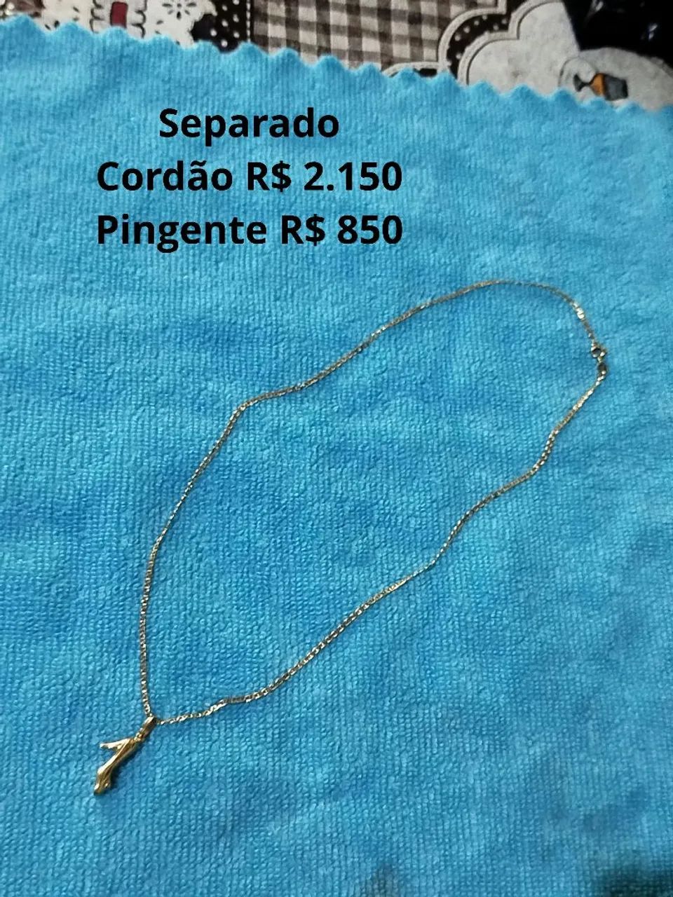Cordão piastrine com pingente de ouro 18k - Foto 4
