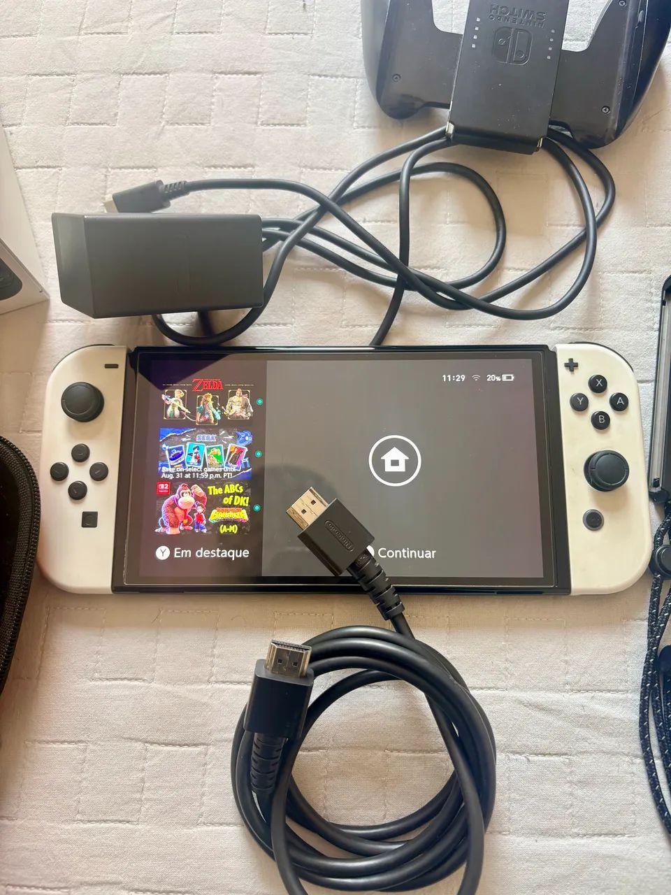 Kit Nintendo Switch OLED 64 GB Caixa e NF - Foto 4