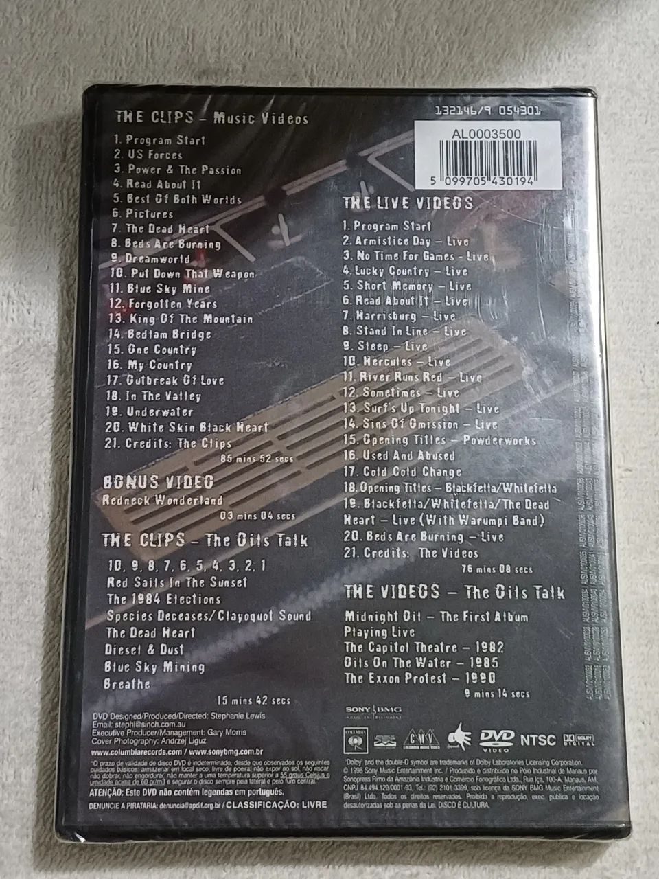 DVD Midnight Oil Collection 20.000 Watt R.s.l. Lacrado Fábrica