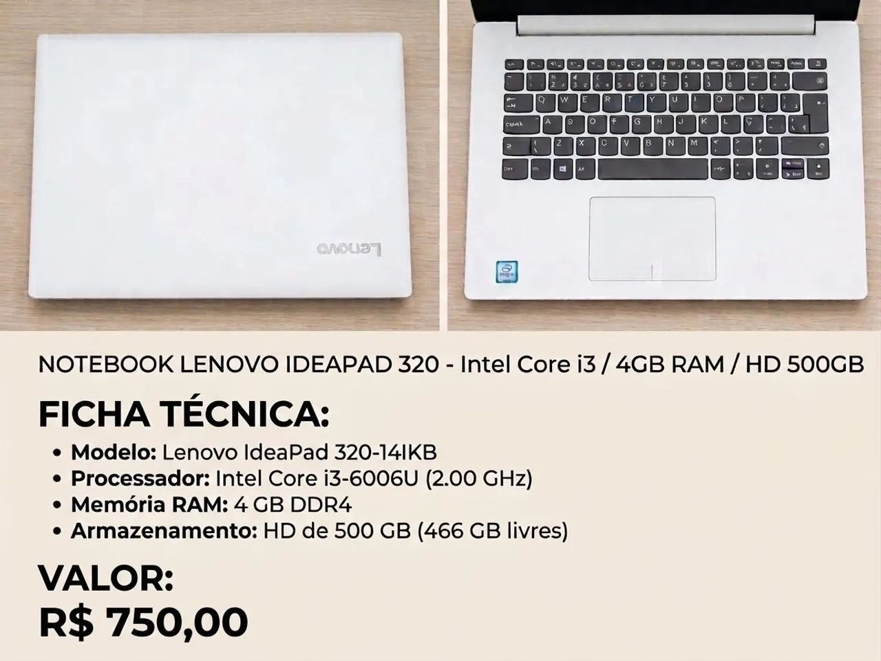 NOTBOOK LE NOVO