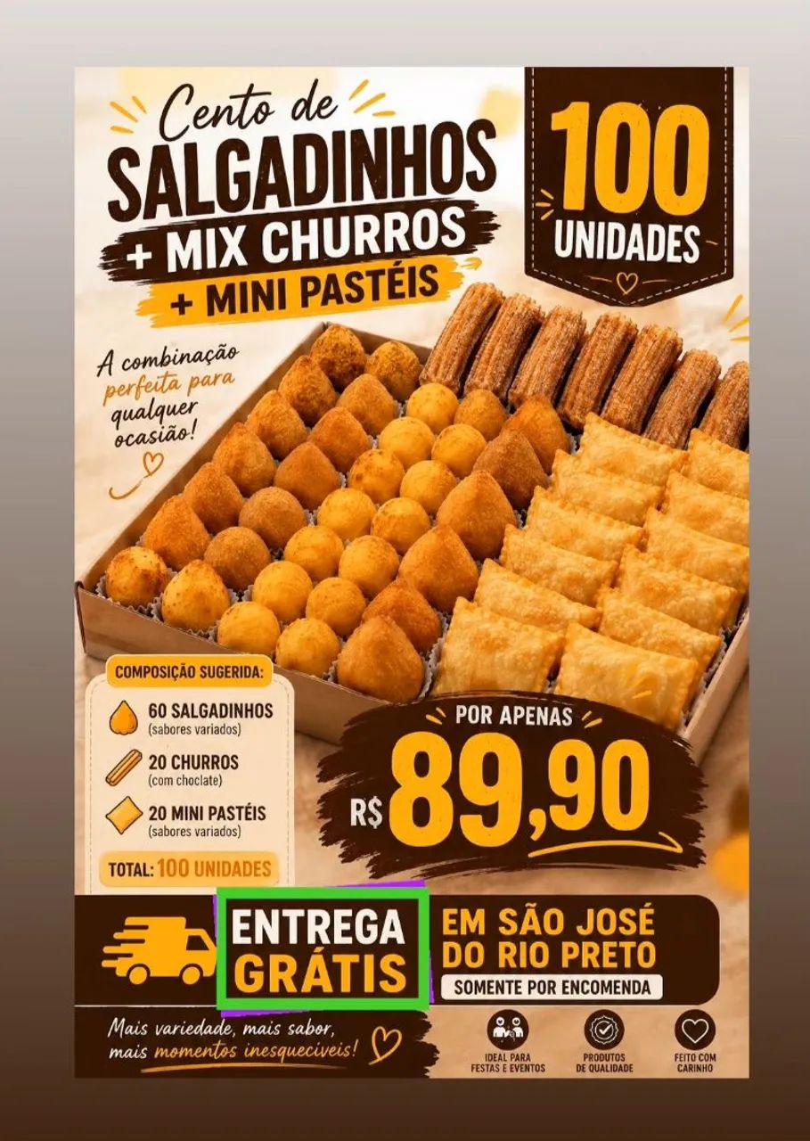 Cento de salgadinhos 89,90 - Foto 2