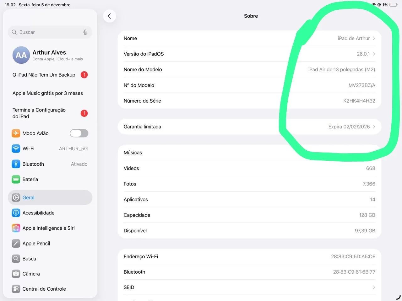 iPad Air 13 polegadas M2