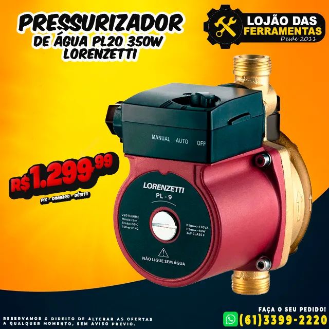 Pressurizador de Água PL20 Lorenzetti