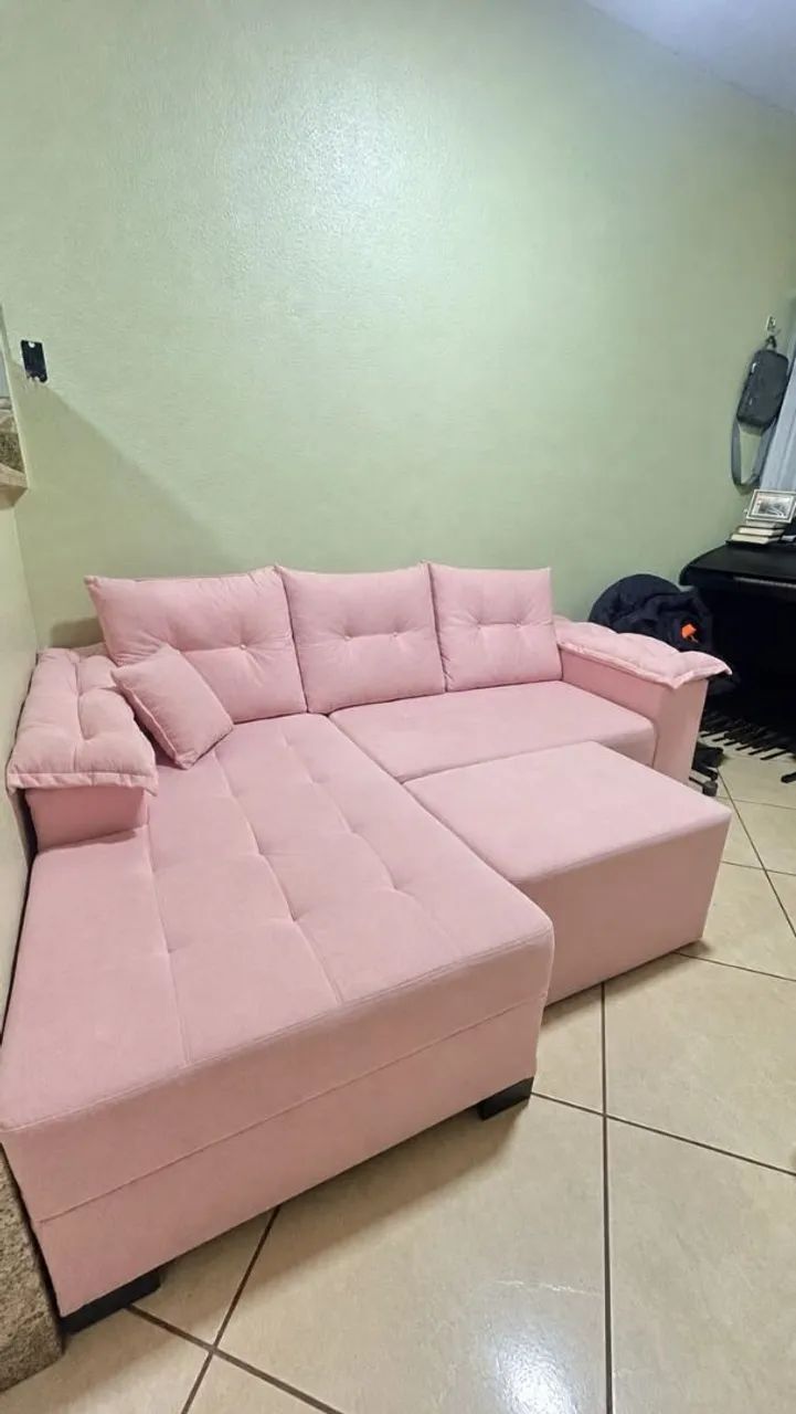 Sofá modulado com puff