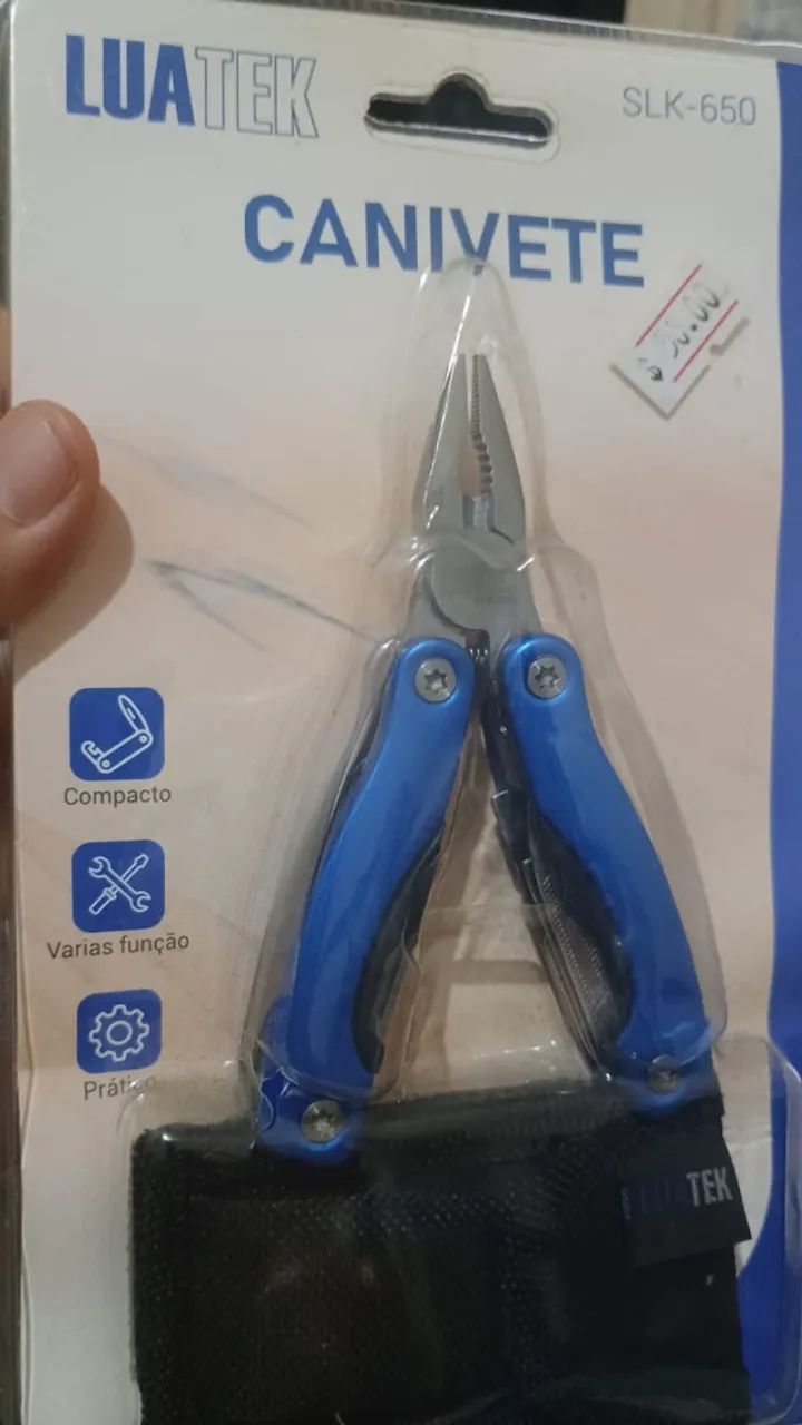 Mini Alicate Pesca Canivete Multifuncional Luatek Slk-650 Azul - Foto 6